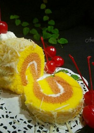 Foto resep Japanese Roll Cake Kukus keju#Pr_recookanekabolkus