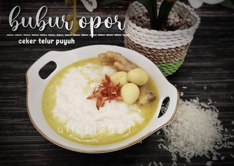 Masakan Unik Bubur opor (ceker &amp;amp; telur puyuh) Yummy Mantul