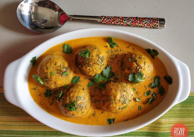 Recipe of Super Quick Homemade Palak Kofta / Spinach Balls Curry