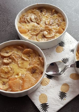 Une photo de Gratin poire-banane