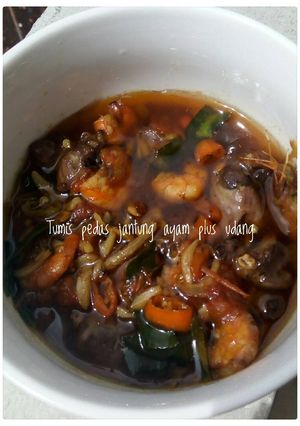 Foto resep Tumis Pedas Jantung Ayam plus Udang