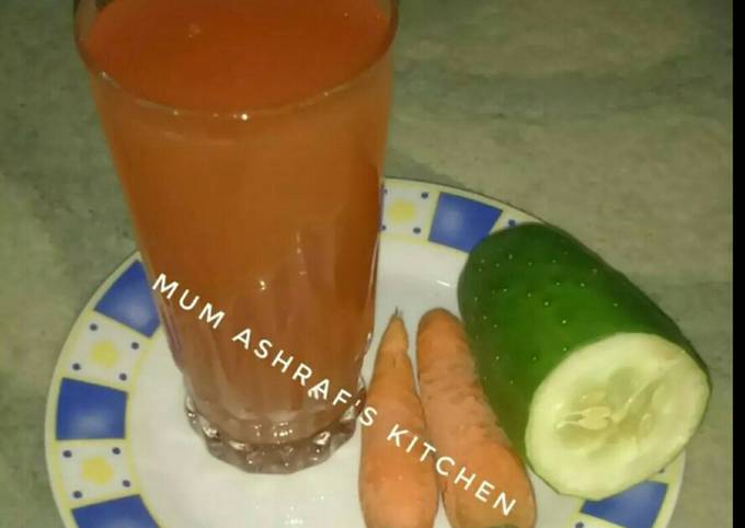 Carrot and outlet cucumber juice