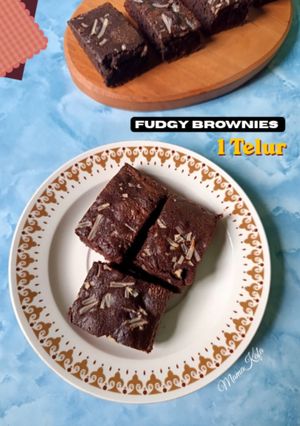Foto resep Shiny Fudgy Brownies 1Telur