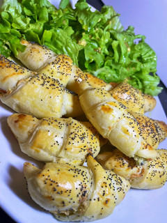 A picture of Savory Croissant with Boursin®️ and Smoked Salmon🥐.