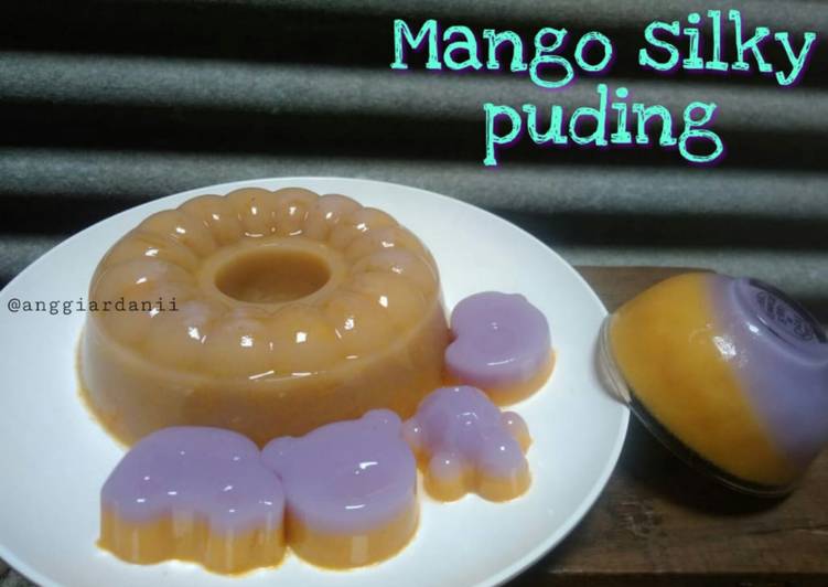 Langkah membuat Mango silky pudding mantap