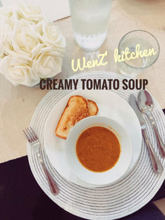 Foto resep Creamy TOMATO Soup with Bread Toast