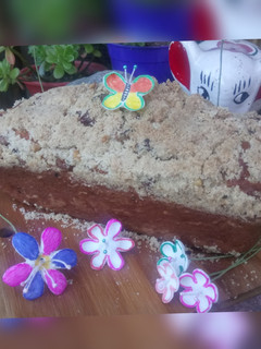 Una foto de Budín primavera de manzana con crumble