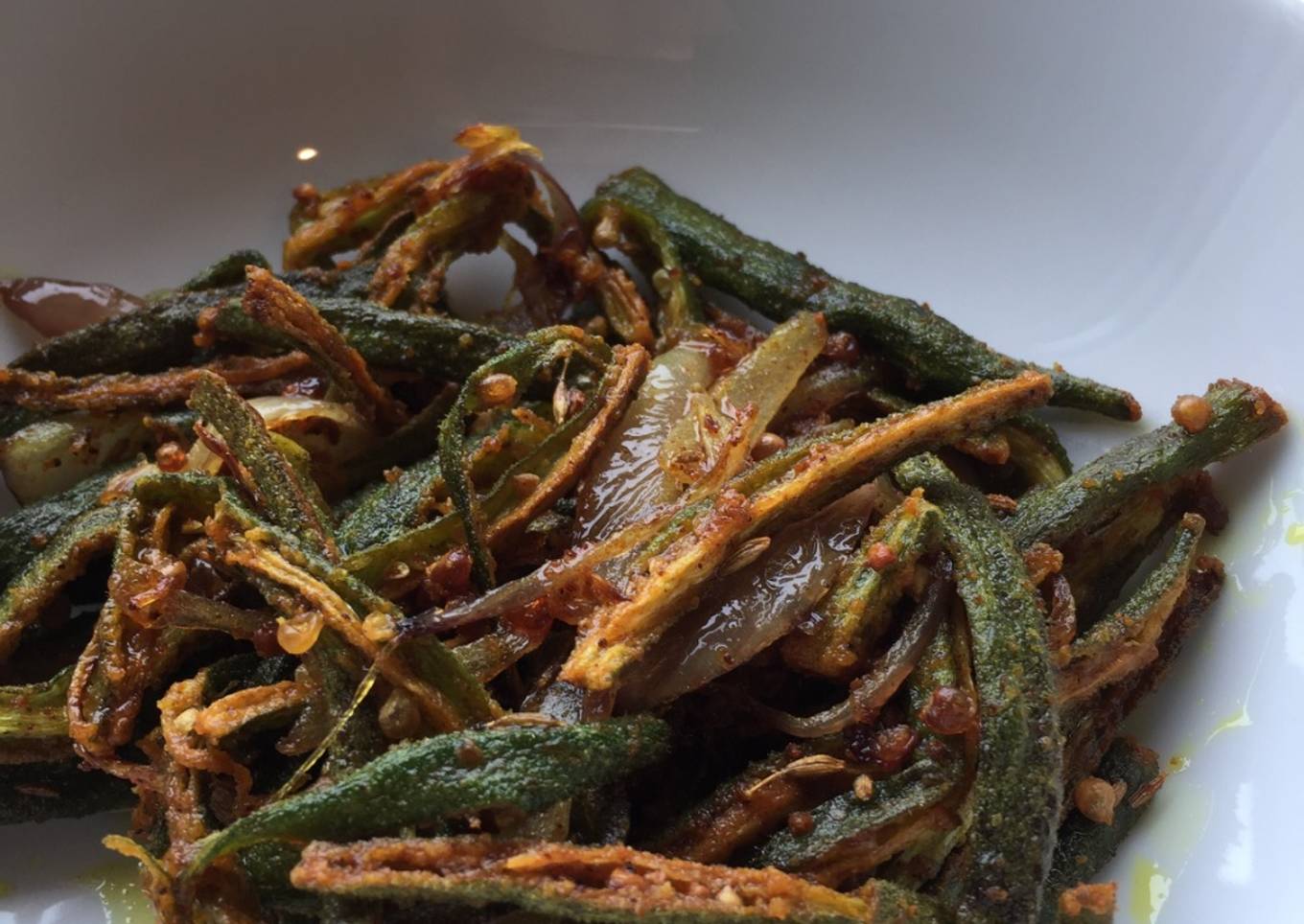 Indian style okra (Vegan)