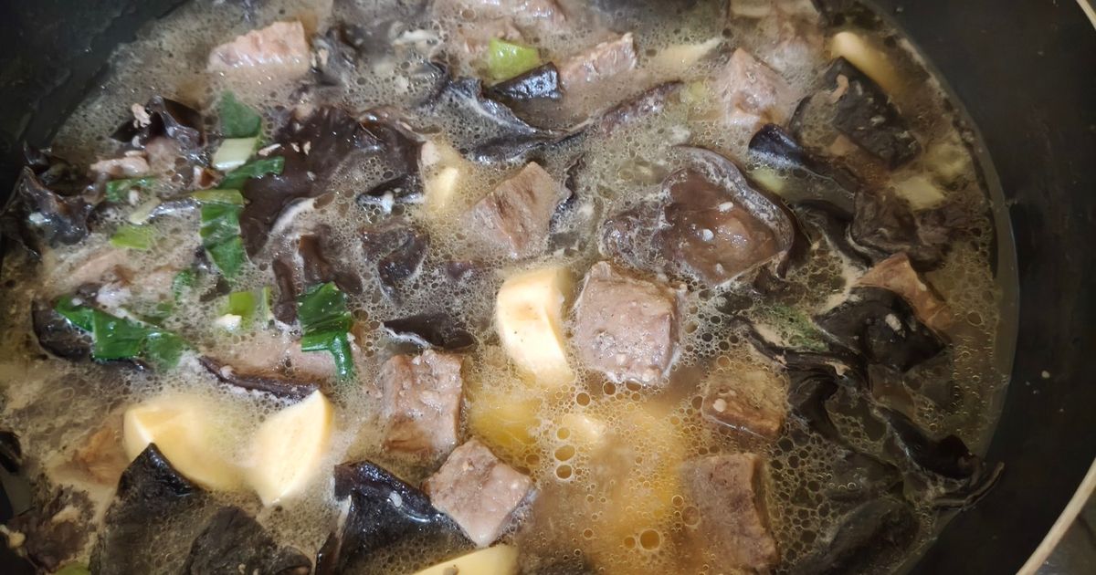 Sup Tofu Daging Jamur