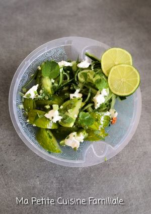 Une photo de Tagliatelles de concombre à la green zebra