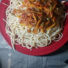 A picture of Veggies spaghetti.