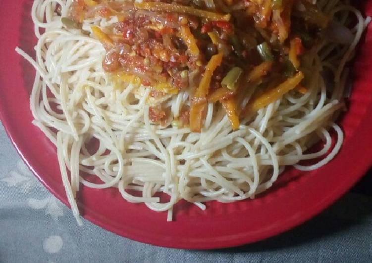 Recipe of Speedy Veggies spaghetti