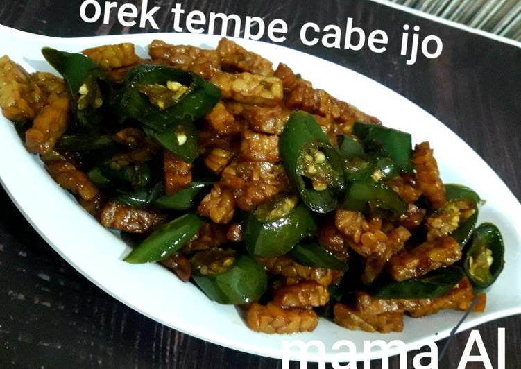 Resep Orek tempe cabe ijo oleh Mama AL Putri Rahayu 