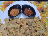 Healthy Fresh coriander leaves and curd paratha