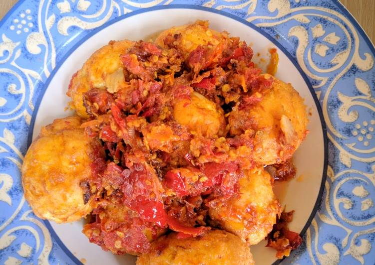 Cara Gampang Membuat Telor goreng balado, Lezat Sekali