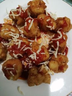 صورة لوصفة كرات المعكرونة المقلية 😋