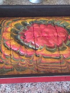 A picture of Rainbow flower cake.