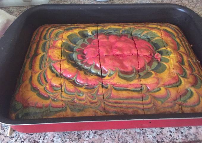 Simple Way to Prepare Favorite Rainbow flower cake