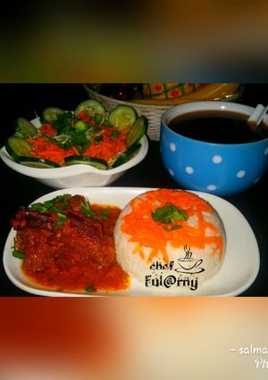 A picture of Carrot rice with sauce by salma.s.Adam.