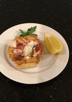 A picture of Lobster Filled Puff Pastry.