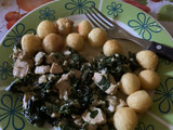 Espinacas con pollo y crema