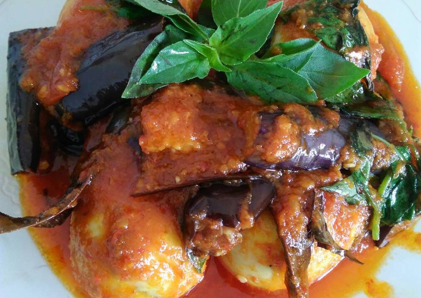 Telur eggplant balado kemangi