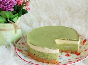 Foto resep No-baked Matcha Cheese Cake