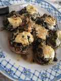 Champiñones rellenos de burgol y espinaca