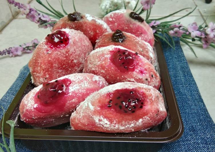 {Cara Membuat Bomboloni buah naga Kekinian