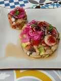 Tartar de gambas con aguacate