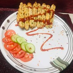 A picture of Vegetable Hung Curd Brown Bread Grilled Sandwich.