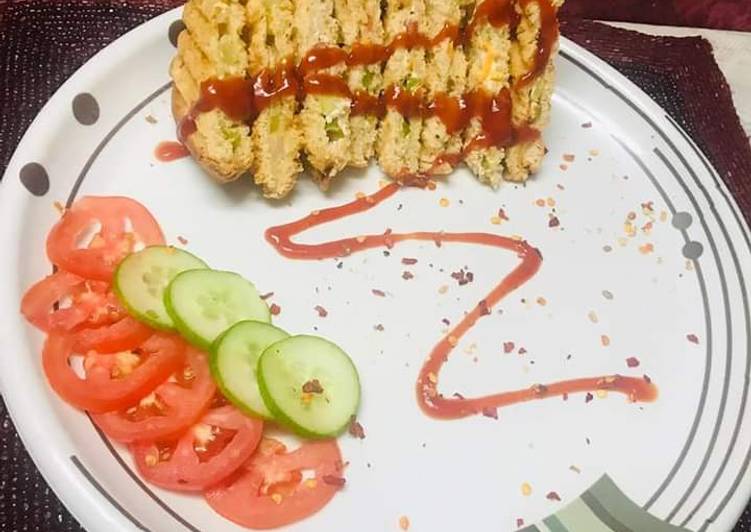 Vegetable Hung Curd Brown Bread Grilled Sandwich