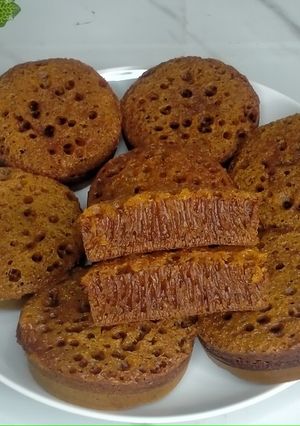 Foto resep Bolu karamel atau bolu sarang semut mini 2 telur