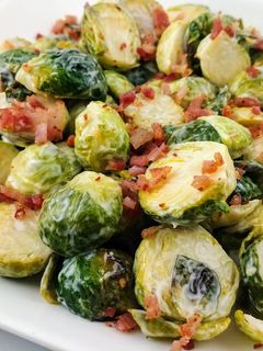 A picture of Bacon Ranch Brussels Sprouts.