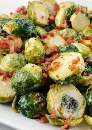 A picture of Bacon Ranch Brussels Sprouts.