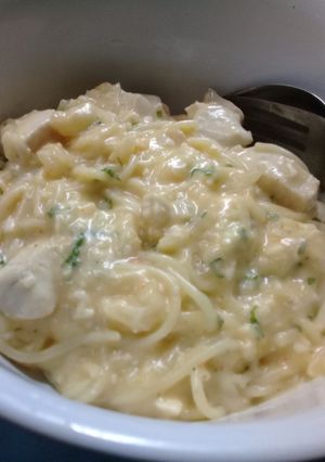 Foto resep Spaghetti sup krim ayam