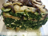 Lasaña de berenjena con espinacas y queso fresco