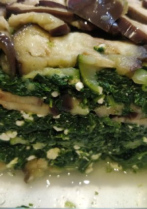 Una foto de Lasaña de berenjena con espinacas y queso fresco