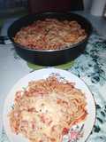 Spaghete cu șuncă presată și cașcaval