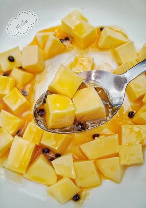 Hình của món Thạch pudding chanh dây.