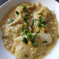 A picture of Fish Fillet with Cream Corn.