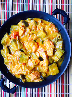 A picture of Salmon Eggplant Curry.