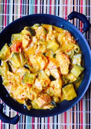 A picture of Salmon Eggplant Curry.