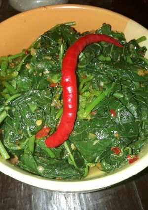 Foto resep Oseng daun singkong ala sunda