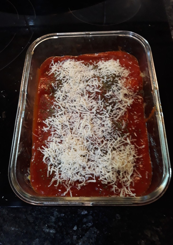 Una foto de Paccheri rellenos de estofado de garbanzos con costilla y c