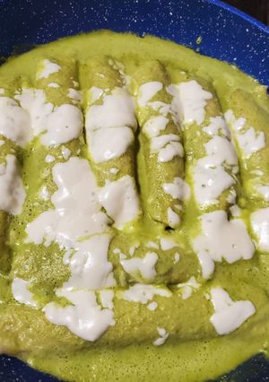 Una foto de Enchiladas suizas de papa (sin horno)