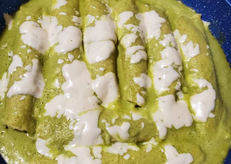 Enchiladas suizas de papa (sin horno)