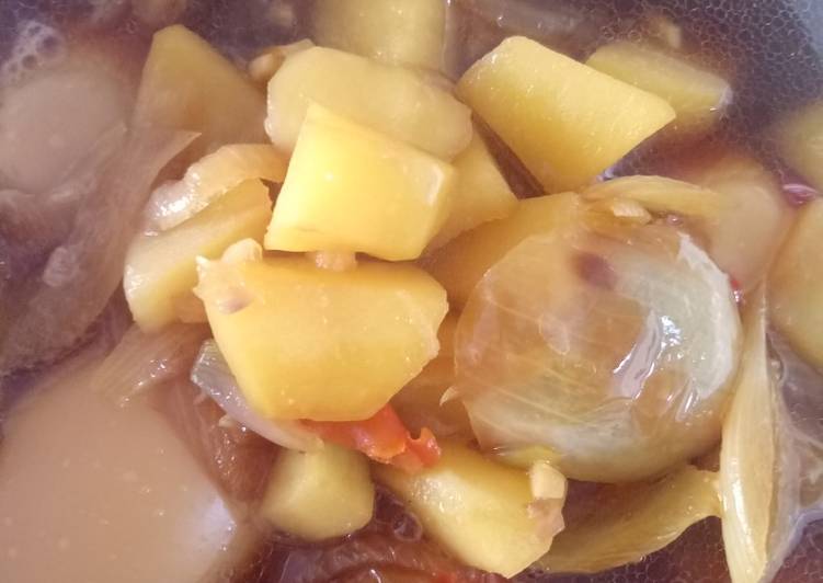 Resep Telor kentang bumbu kecap sederhana Anti Gagal