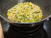 Una foto de arroz basmati salteado