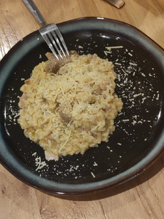 Una foto de Risotto de pavo y champiñones